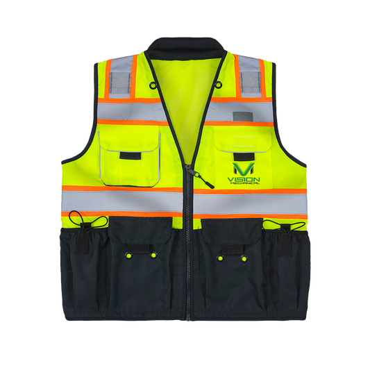 MAX 490 ANSI Class 2 Deluxe Black Bottom Surveyors Vest